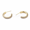 Cubic Zirconia C-shape Stud Earrings EJEW-E263-02G-2