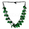 Dyed Natural Coconut Disc Beaded PU Leather Multi-Strand Necklaces for Women FS-WG04026-04-2