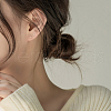 Beebeecraft 30Pcs 925 Sterling Silver Ear Stud Findings with 1Pc Double Sided Suede Fabric Silver Polishing Cloth FIND-BBC0015-87-5