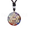Orgonite Chakra Natural & Synthetic Mixed Stone Pendant Necklaces QQ6308-9-1