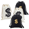  4Pcs 2 Colors Canvas Drawstring Bags ABAG-NB0001-69B-1