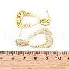 Teardrop Brass Micro Pave Clear Cubic Zirconia Cuff Earrings EJEW-K305-01G-5