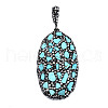 Polymer Clay Rhinestone Pendants RB-S056-15A-B-2