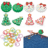BENECREAT 32Pcs 12 Styles Food Grade Eco-Friendly Silicone Beads with Baking Painted Zinc Alloy Knitting Stitch Marker Rings SIL-BC0001-08B-1
