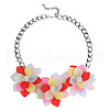 Alloy Resin 3 Flower Pendant Necklaces for Women FS-WG4A5FD-01-2