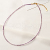 Natural Amethyst Faceted Round Beaded Necklaces GJ4349-1-1