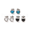 3 Pairs 3 Colors 304 Stainless Steel Heart Stud Earrings for Women EJEW-K279-07P-01-2