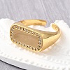 Brass Micro Pave Cubic Zirconia Adjustable Open Cuff Rings for Women RJEW-K292-08G-2