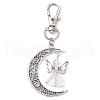Angel Glass & Hollow Moon Alloy Pendant Decorations HJEW-JM02777-2