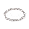 Clear Cubic Zirconia Oval Link Chain Bracelet BJEW-E015-01P-1