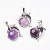Natural Amethyst Pendants G-G713-A01-1