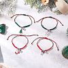 4Pcs Christmas Theme Alloy Enamel Charm Bracelets BJEW-TA00652-1