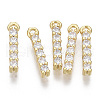 Brass Micro Pave Cubic Zirconia Charms KK-T060-05-I-G-NF-2