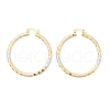 Brass Two Tone Hoop Earrings EJEW-B117-06E-M-4