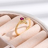 Rack Plating Brass Micro Pave Cubic Zirconia Cuff Finger Rings for Women RJEW-M028-12G-4