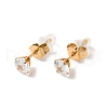 Cubic Zirconia Flower of Life Pendant Necklace & Diamond Stud Earrings SJEW-M099-01G-7