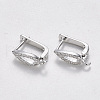 Brass Micro Pave Cubic Zirconia Hoop Earring Findings with Latch Back Closure KK-T048-028P-NF-1