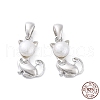 Anti-Tarnish Rhodium Plated 925 Sterling Silver Micro Pave Cubic Zirconia Pendants STER-A044-03P-1