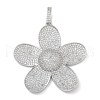 Rack Plating Brass Micro Pave Clear Cubic Zirconia Pendants KK-G515-47P-1