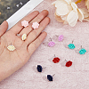 FIBLOOM 6 Pairs 6 Colors 3D Flower Polymer Clay Stud Earrings with 304 Stainless Steel Pins EJEW-FI0003-13-3