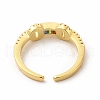 Cubic Zirconia Rectangle Open Cuff Ring KK-A180-28G-2