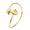Heart Brass Bangles for Women BJEW-Q060-04G-4