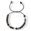 Gothic Style Round Natural Bloodstone Bead Braided Bead Bracelets PL1278-2