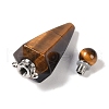 Natural Tiger Eye Faceted Cone Openable Perfume Bottle Big Pendants G-L524-18P-08-3