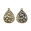 Tibetan Style Alloy Filigree Teardrop Pendants TIBEP-Q041-042AB-NR-1