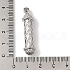 Rack Plating Brass Micro Pave Clear Cubic Zirconia Pendants KK-B092-31P-3