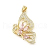 Brass Micro Pave Cubic Zirconia Pendants KK-Q066-23G-1