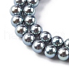 UV Plating Pearlized Glass Pearl Beads Strands GLAA-F128-01A-T23-3