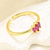 Brass Micro Pave Cubic Zirconia Cuff Rings for Women RJEW-H247-35G-02-2