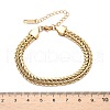 304 Stainless Steel Wheat Chain Bracelets for Women BJEW-C103-04G-5