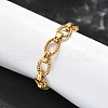 304 Stainless Steel Oval Link Chain Bracelets for Women BJEW-R021-09G-1