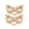 Brass Micro Pave Cubic Zirconia 2-Loop Pendants ZIRC-P106-33G-2