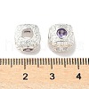 Brass Cubic Lilac Zirconia European Beads KK-A254-13S-01-2