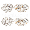 HOBBIESAY 4Pcs 2 Style Detachable Flower Glass Crystal Rhinestone Shoe Decoration FIND-HY0003-38-1