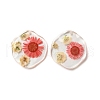 Inner Dried Flower Transparent Resin Pendants RESI-A043-04B-1
