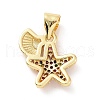 Brass Micro Pave Cubic Zirconia Charms KK-G444-02G-03-2