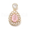 Brass Clear Cubic Zirconia Pendants KK-I695-065G-01-1