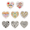 8Pcs 8 Style Heart Silicone Focal Beads SIL-TA0001-70-10