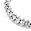 Brass Pave Clear Cubic Zirconia Horse Eye Box Chain Slider Bracelets BJEW-B094-06B-P-2