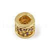 Column Rack Plating Brass Cubic Zirconia European Beads KK-L236-11G-2