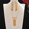 Elegant Zinc Alloy Hollow Heart Tassel Jewelry Set for Women HX7925-4