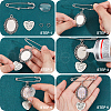 SUNNYCLUE 60Pcs 5 Styles Tibetan Style Alloy Pendants with Iron Brooch Findings TIBE-SC0009-45A-3