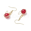 304 Stainless Steel Spray Painted Crackle Glass Dangle Earrings EJEW-JE06423-5