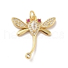 Brass Micro Pave Cubic Zirconia Pendants KK-B059-15G-1