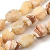 Raw Rough Natural Yellow Jade Beads Strands G-Z087-B22-2