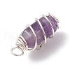 Bullet Shape Gemstone Pendants PALLOY-JF03215-5